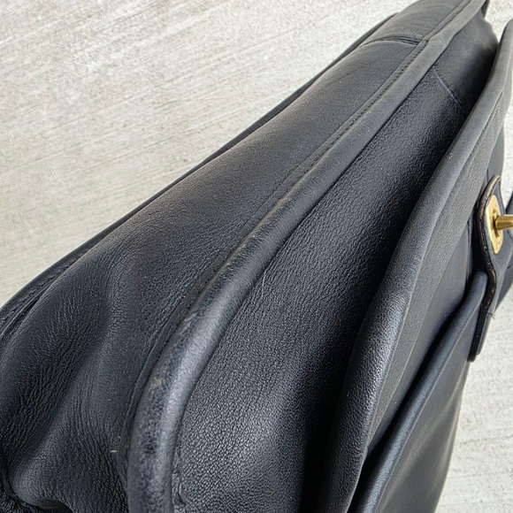 Vintage Coach 5180 Leather Messenger Briefcase Black Made in USA - Picture 11 of 12